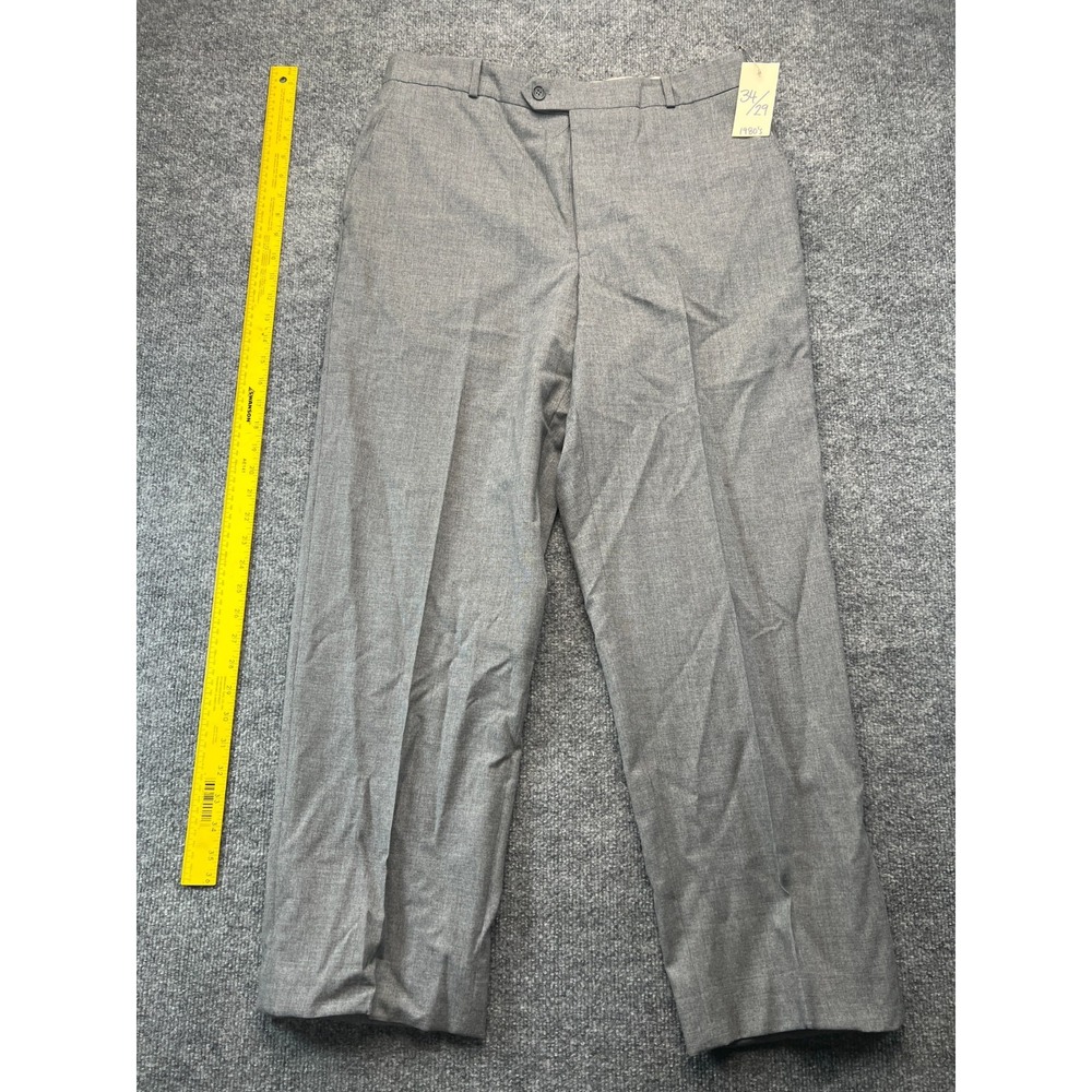 Vtg Joseph & Feiss Dress Pants Mens 34x29 Gray Wool Professional Business Wear
